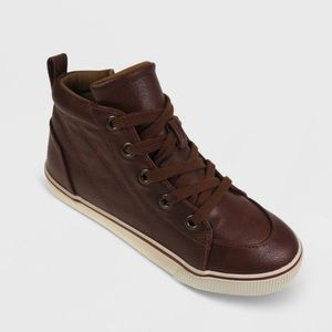 Size 3 Boys' Florian Lace-Up Zipper Sneakers